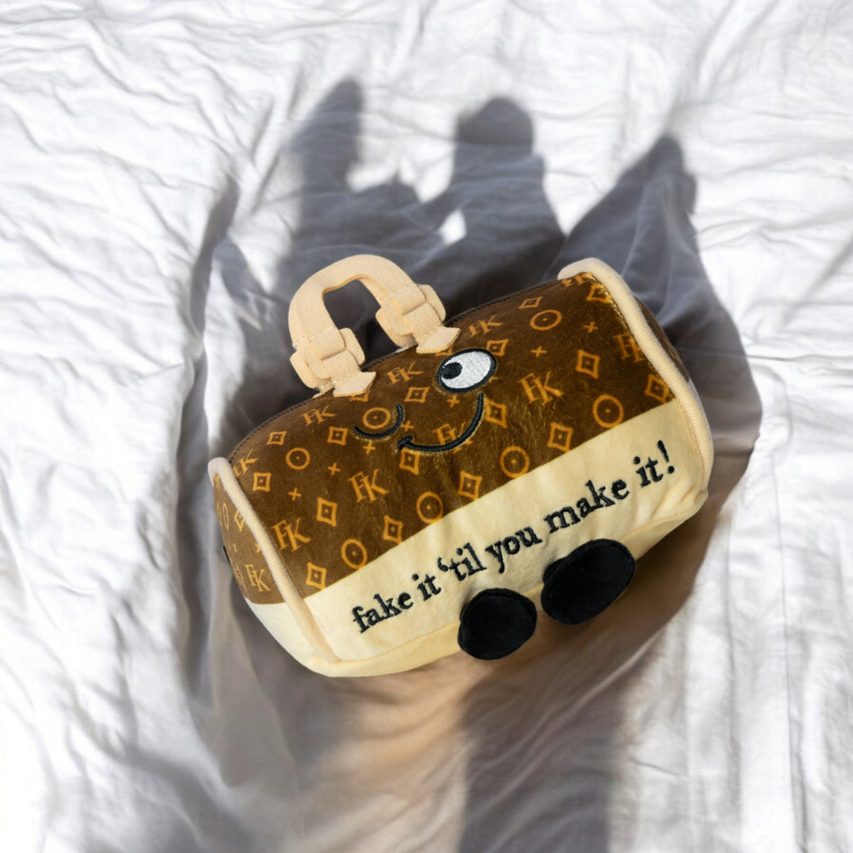 Punchkins Designer Handtasche Kuscheltier mit dem Spruch Fake it till you make it