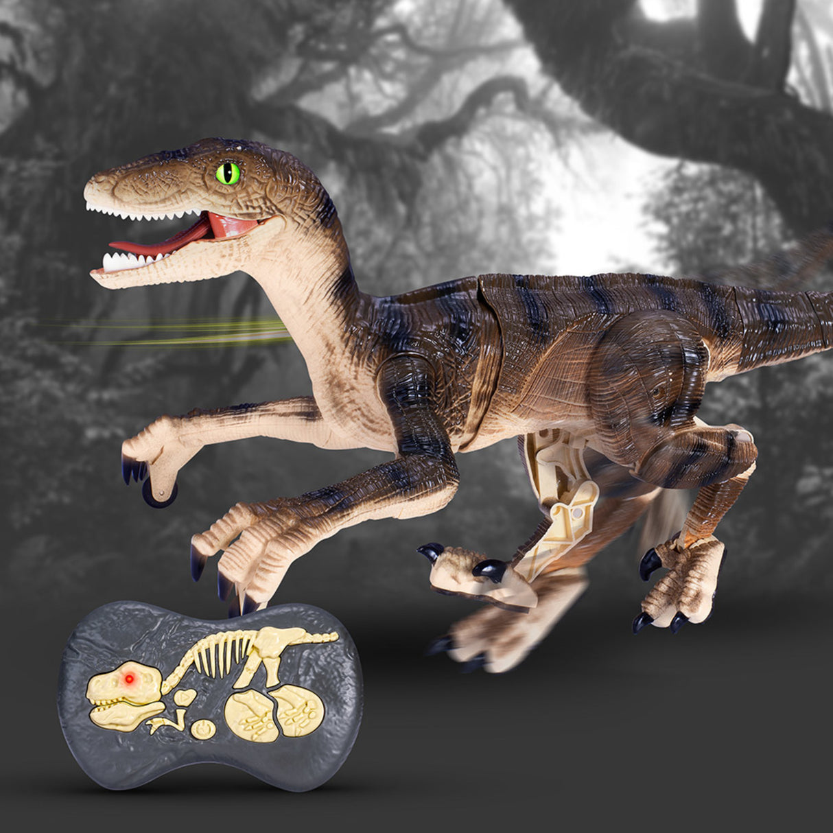 Ferngesteuerter Velociraptor Dinosaurier mit Licht und Sound