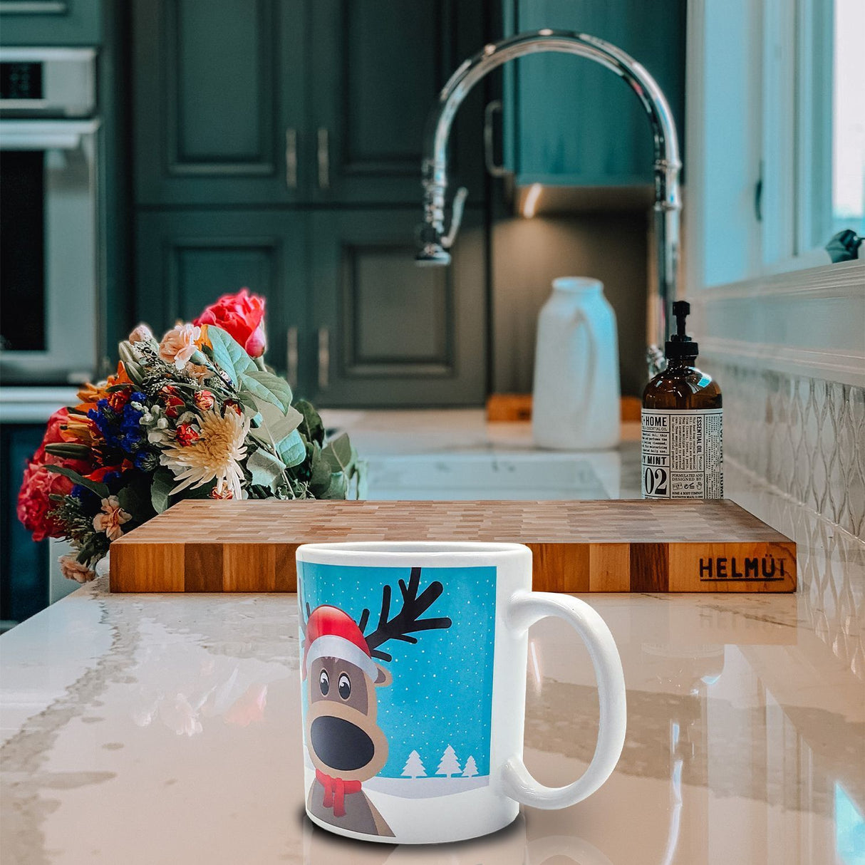 Weihnachts Rentier Kaffeebecher mit Wärmeeffekt