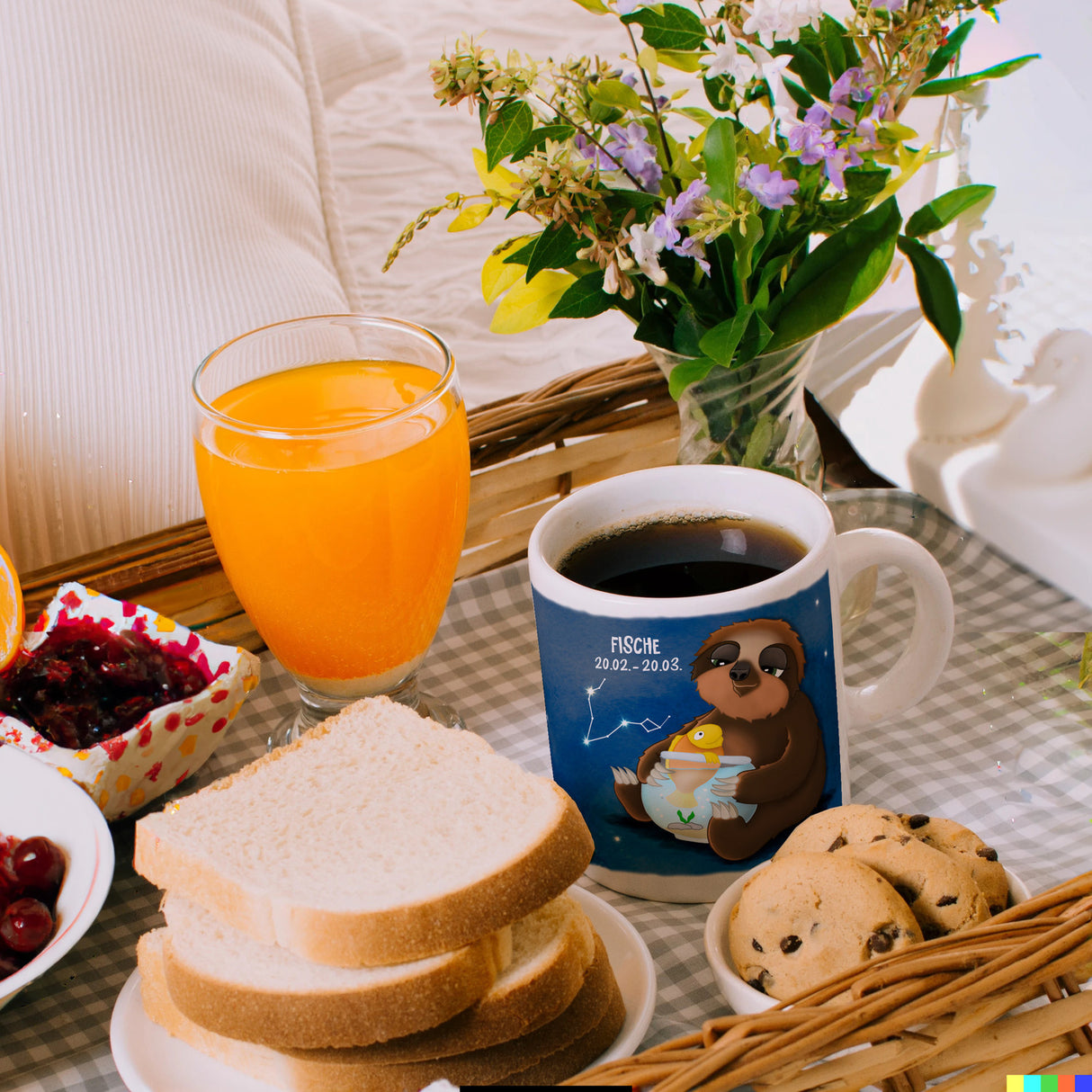 Faultier Sternzeichen Fische Kaffeebecher