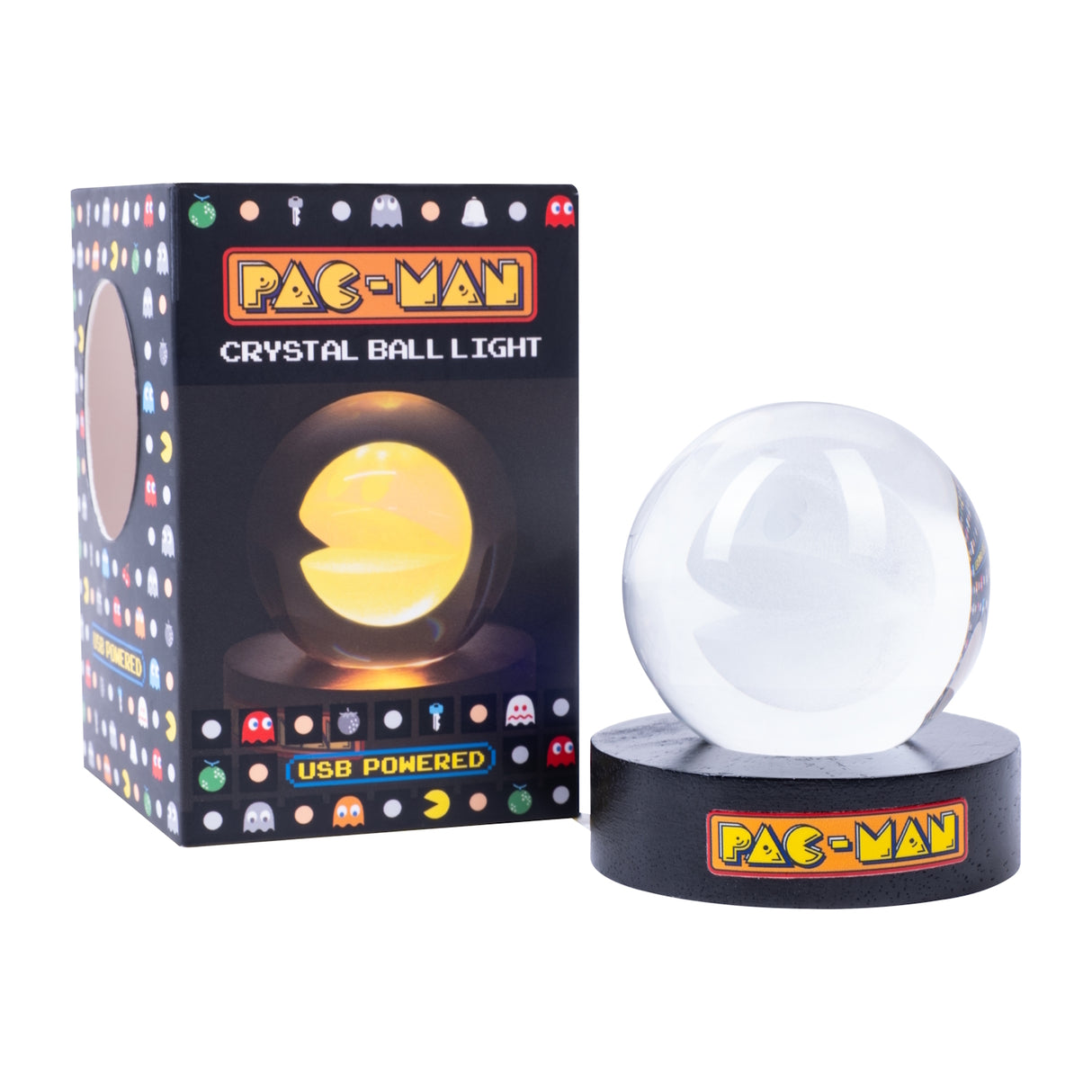 Pac-Man Glaskugel Dekolampe - Retro Gaming Deko für den Schreibtisch