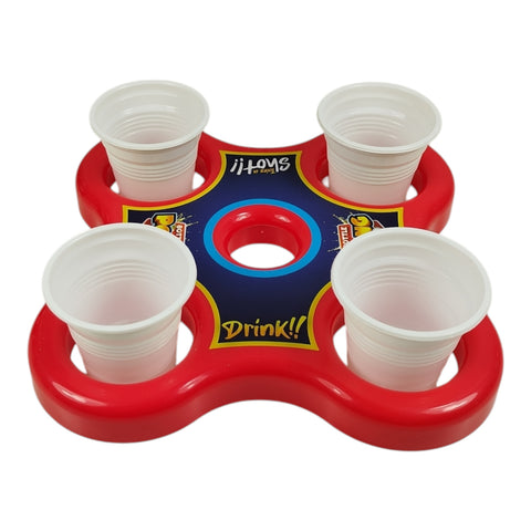 Shot Pong Trinkspiel - Pong Hero Partyspiel mit 4 Bechern