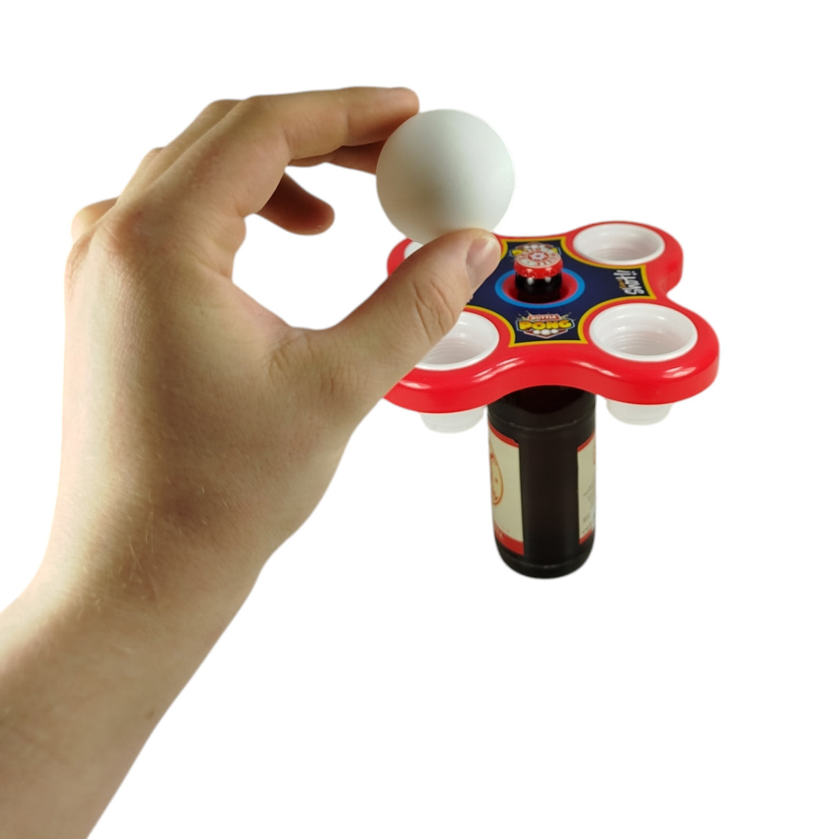 Shot Pong Trinkspiel - Pong Hero Partyspiel mit 4 Bechern