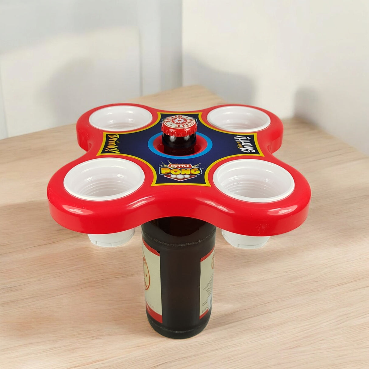 Shot Pong Trinkspiel - Pong Hero Partyspiel mit 4 Bechern