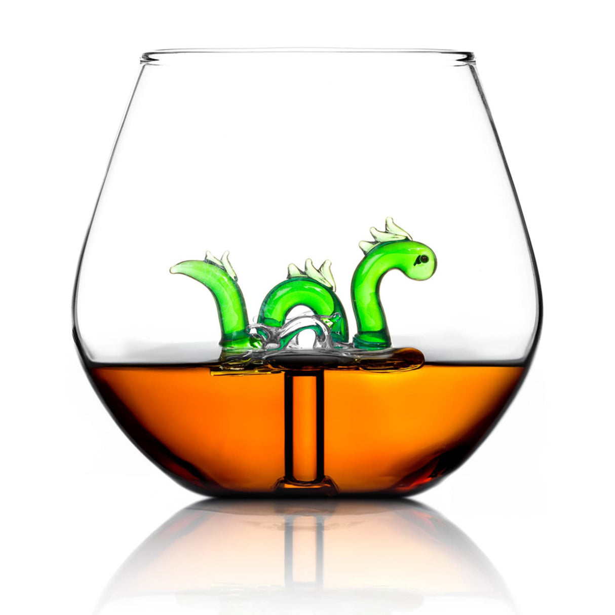 Loch Ness Glas - Scotchglas mit Nessie Glasfigur