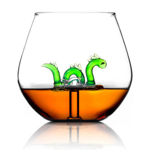 Loch Ness Glas - Scotchglas mit Nessie Glasfigur