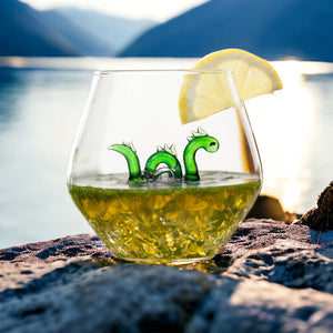 Loch Ness Glas - Scotchglas mit Nessie Glasfigur