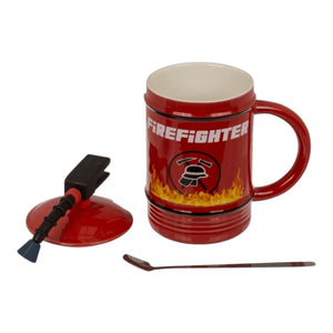 Feuerwehr Tasse mit Deckel und Löffel