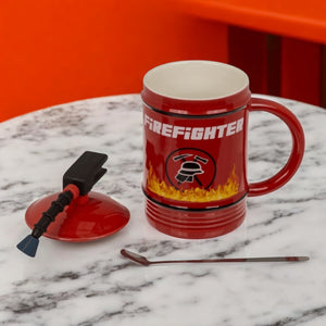 Feuerwehr Tasse mit Deckel und Löffel