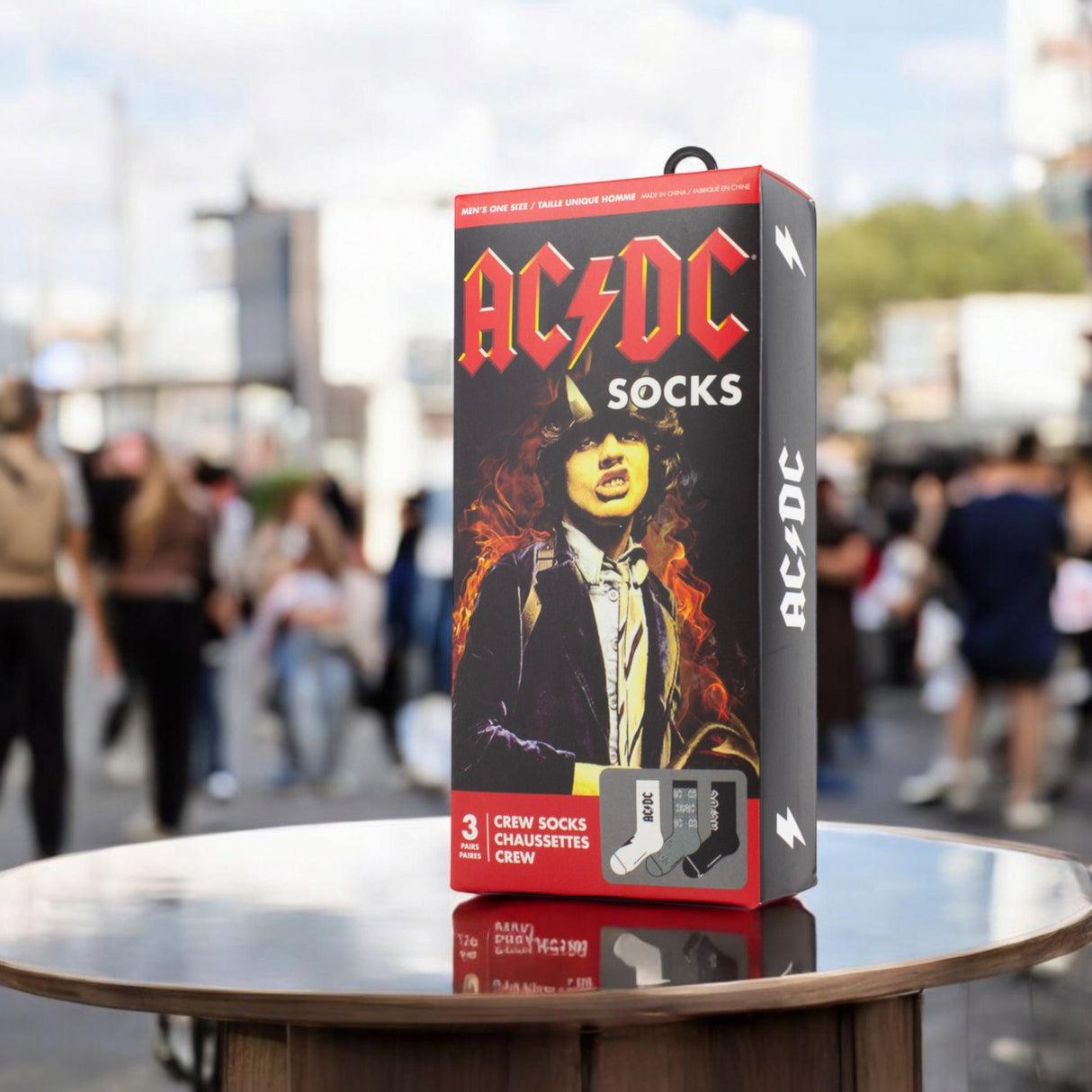 AC/DC Logo Socken Fanartikel Strümpfe in 40-46 (3 Paar)