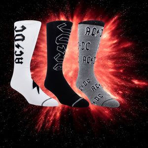 AC/DC Logo Socken Fanartikel Strümpfe in 40-46 (3 Paar)