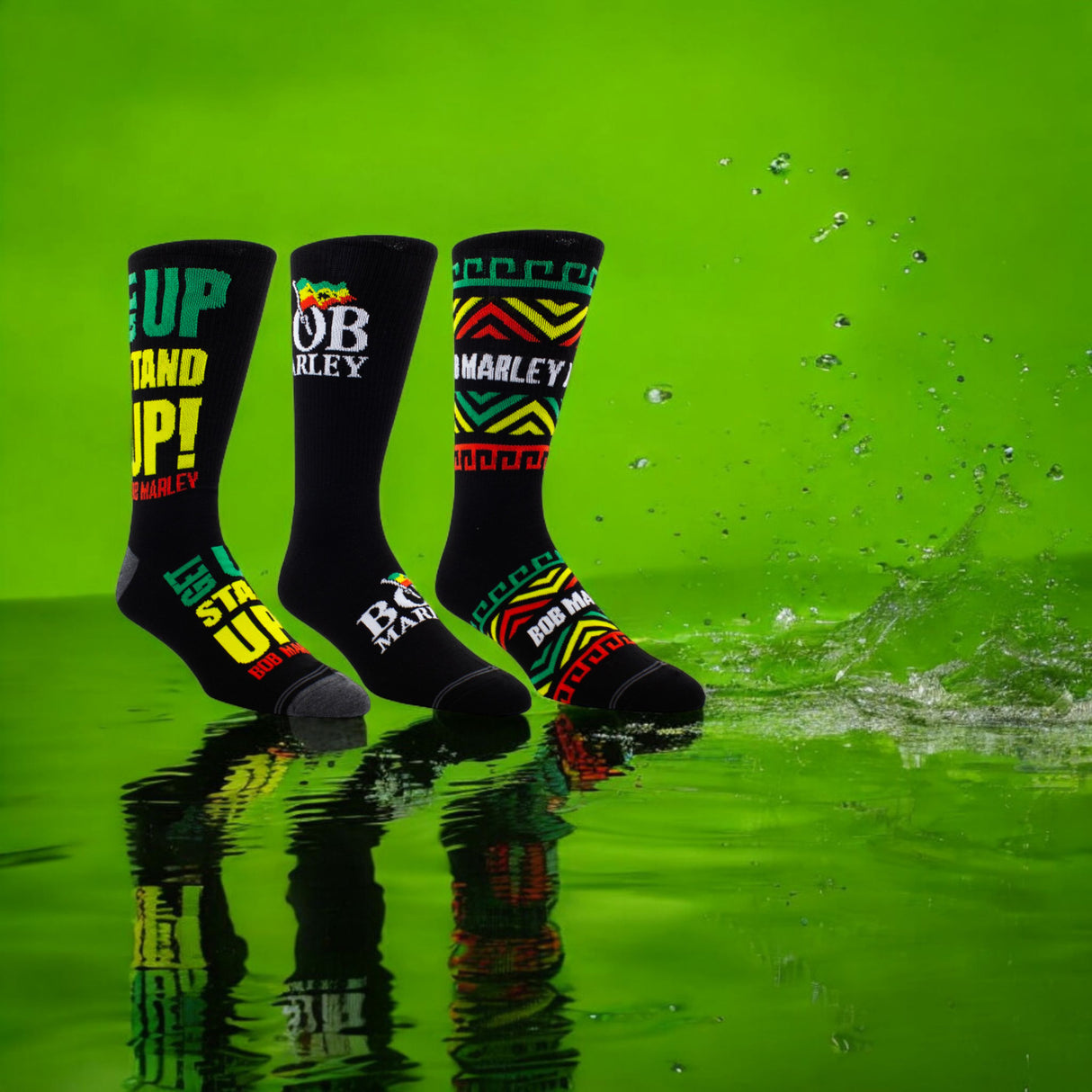 Bob Marley Socken Fanartikel Strümpfe in 40-46 (3 Paar)