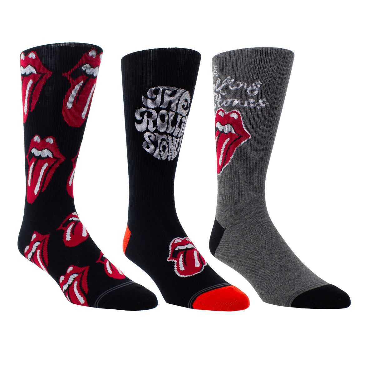 The Rolling Stones Logo Socken Fanartikel Strümpfe in 40-46 (3 Paar)