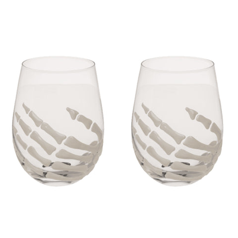 Skelett-Hand Trinkglas im 2er Set Halloween Deko