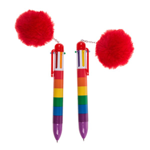 Regenbogen Kugelschreiber Stift LGBTQ Kuli mit 6-farbigen Minen