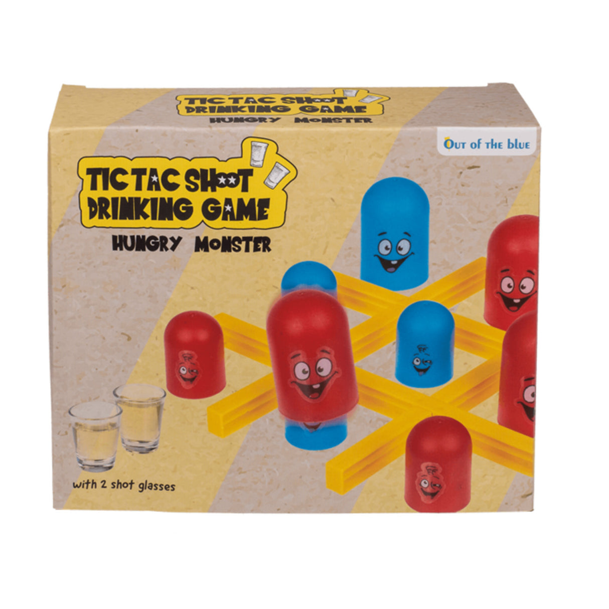 Tic Tac Toe Trinkspiel Partyspiel mit 2 Shotgläsern