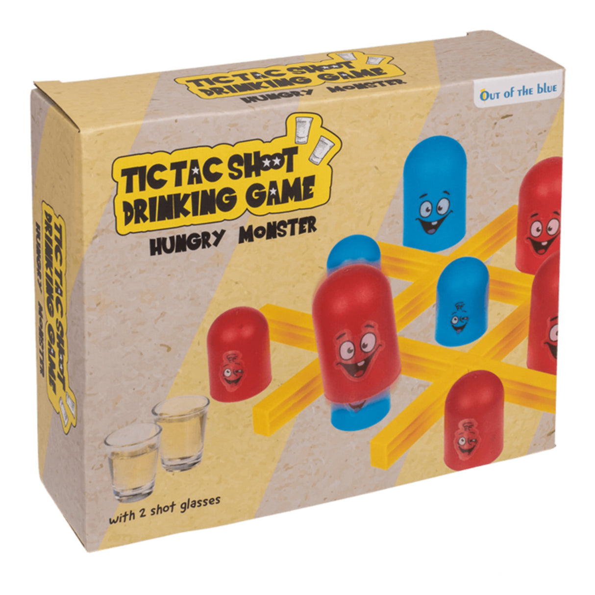 Tic Tac Toe Trinkspiel Partyspiel mit 2 Shotgläsern
