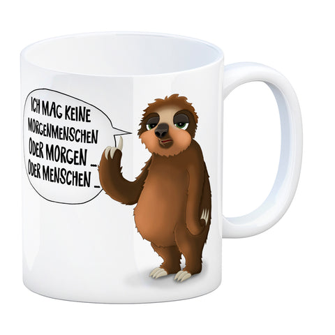Ich mag keine Morgenmenschen Faultier Kaffeebecher