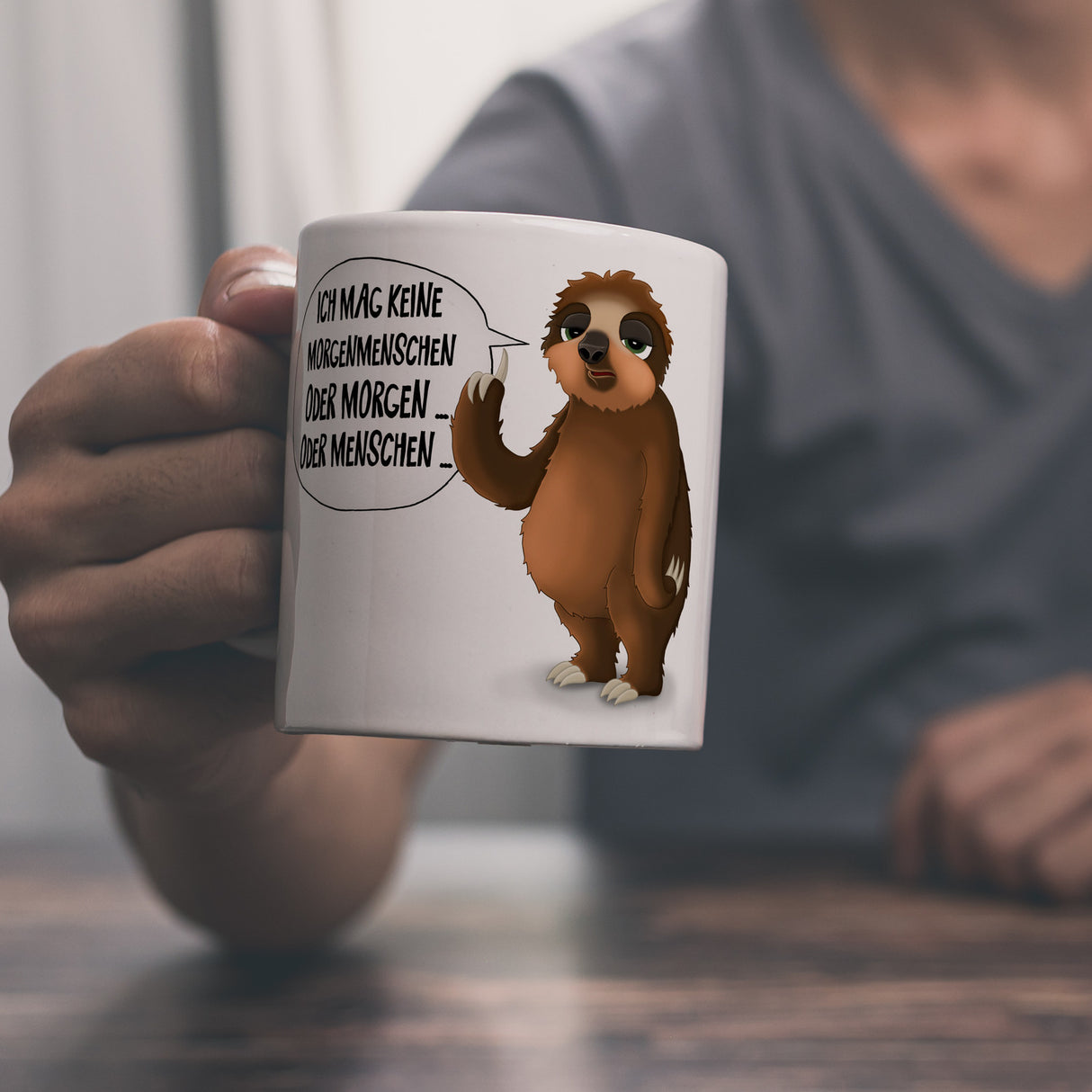 Ich mag keine Morgenmenschen Faultier Kaffeebecher