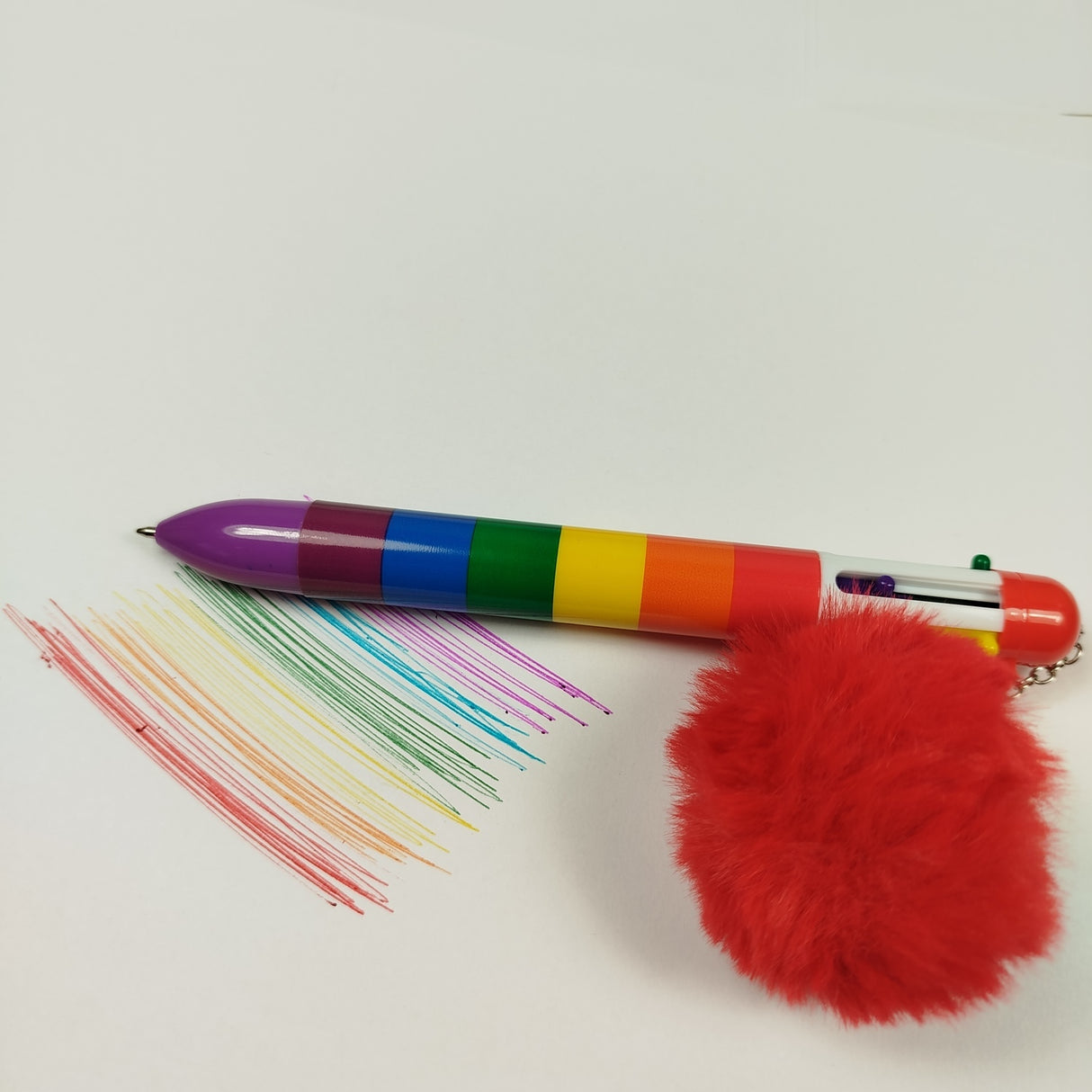 Regenbogen Kugelschreiber Stift LGBTQ Kuli mit 6-farbigen Minen