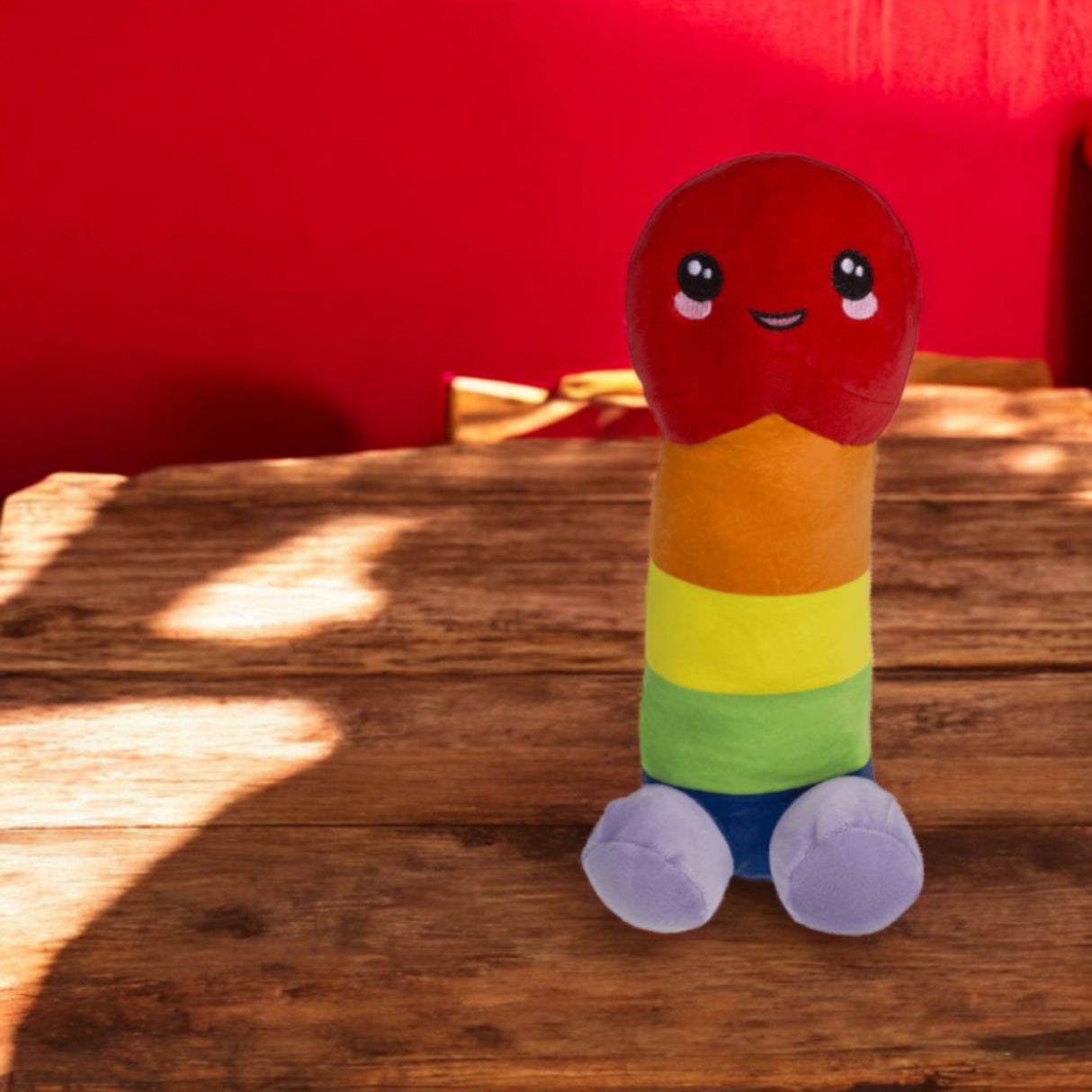XL Regenbogen Plüsch-Penis LGBTQ Stofftier Plüschkissen