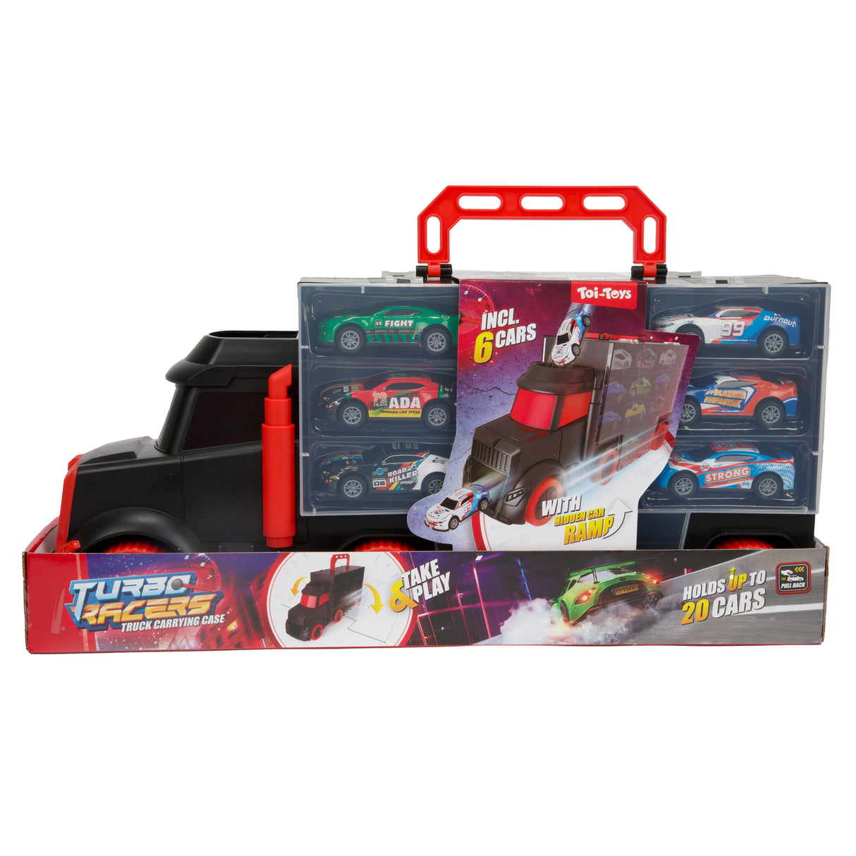 Autotransporter Koffer mit 6 Rennwagen - Spielzeugauto-Set