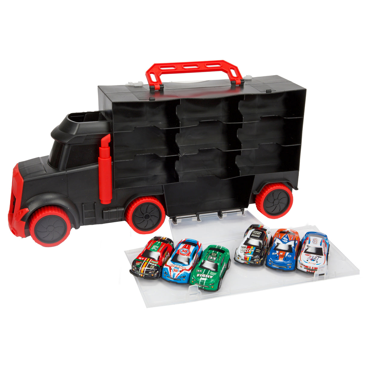 Autotransporter Koffer mit 6 Rennwagen - Spielzeugauto-Set