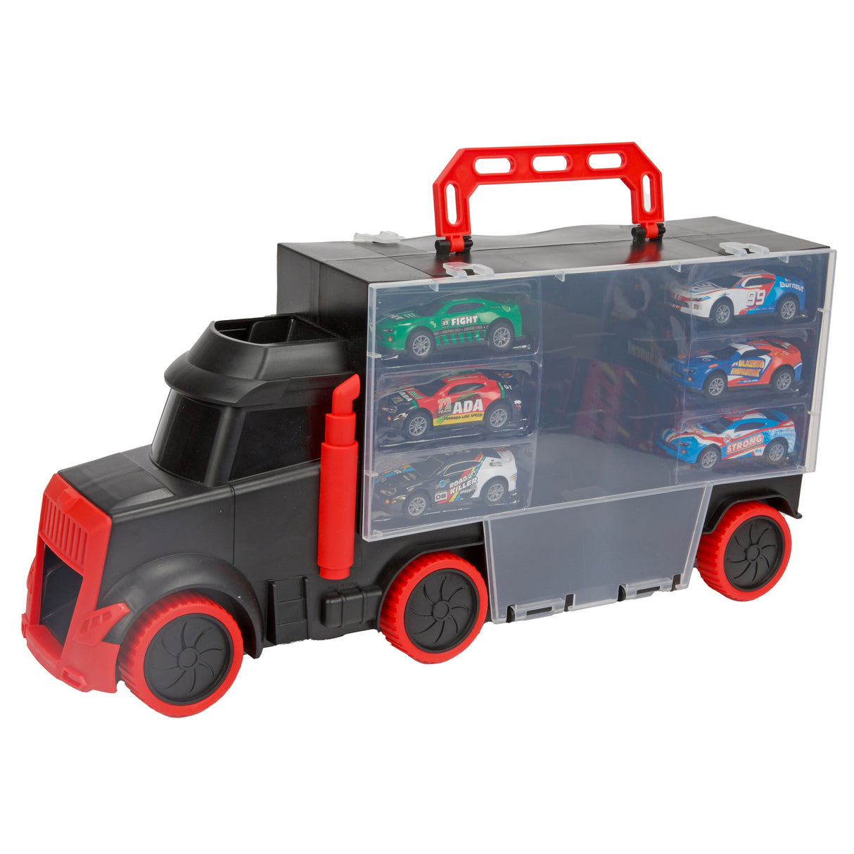 Autotransporter Koffer mit 6 Rennwagen - Spielzeugauto-Set