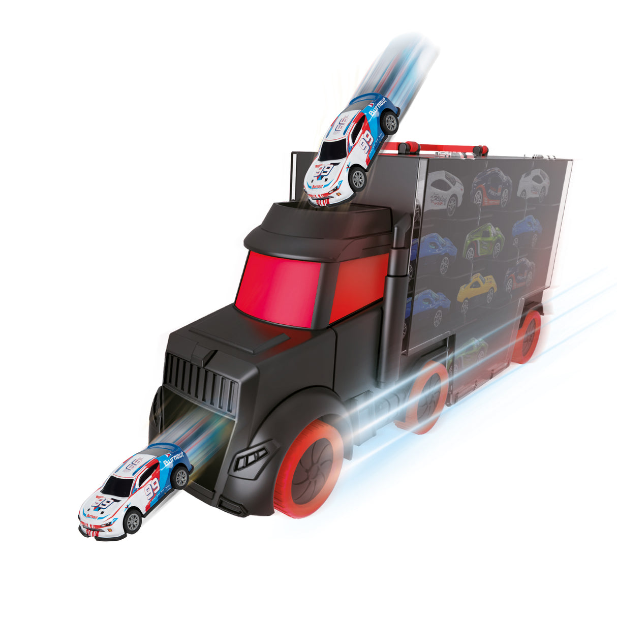 Autotransporter Koffer mit 6 Rennwagen - Spielzeugauto-Set