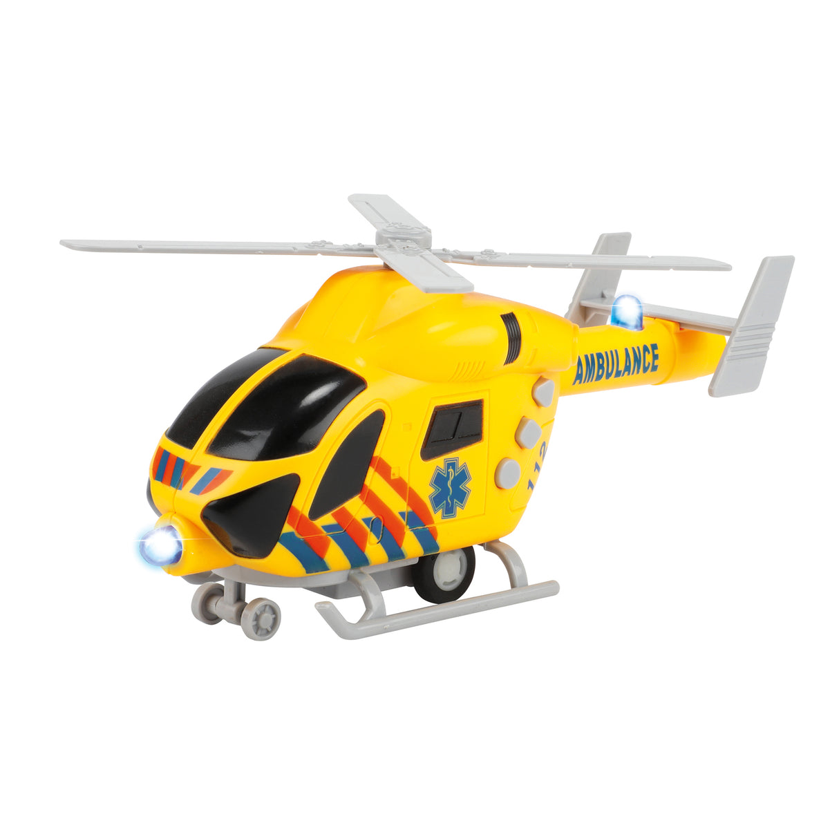 Rettungshubschrauber Modellfahrzeug mit Friktionsmotor, Licht und Ton
