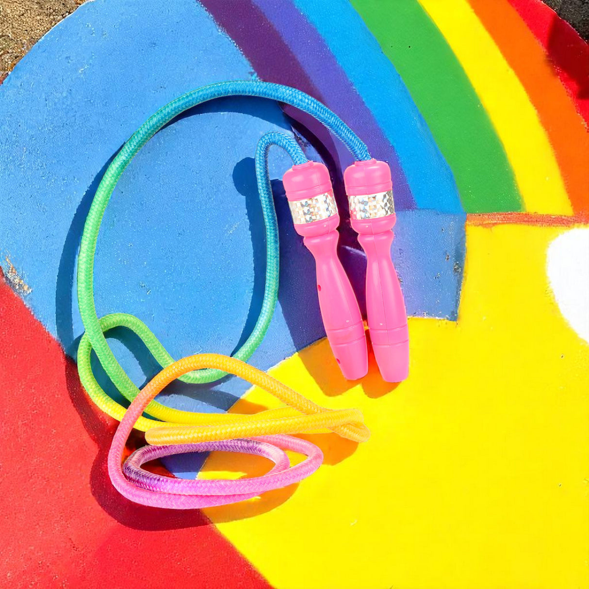 Springseil Regenbogen - Rainbow Sprungseil mit ca. 2,5m Länge