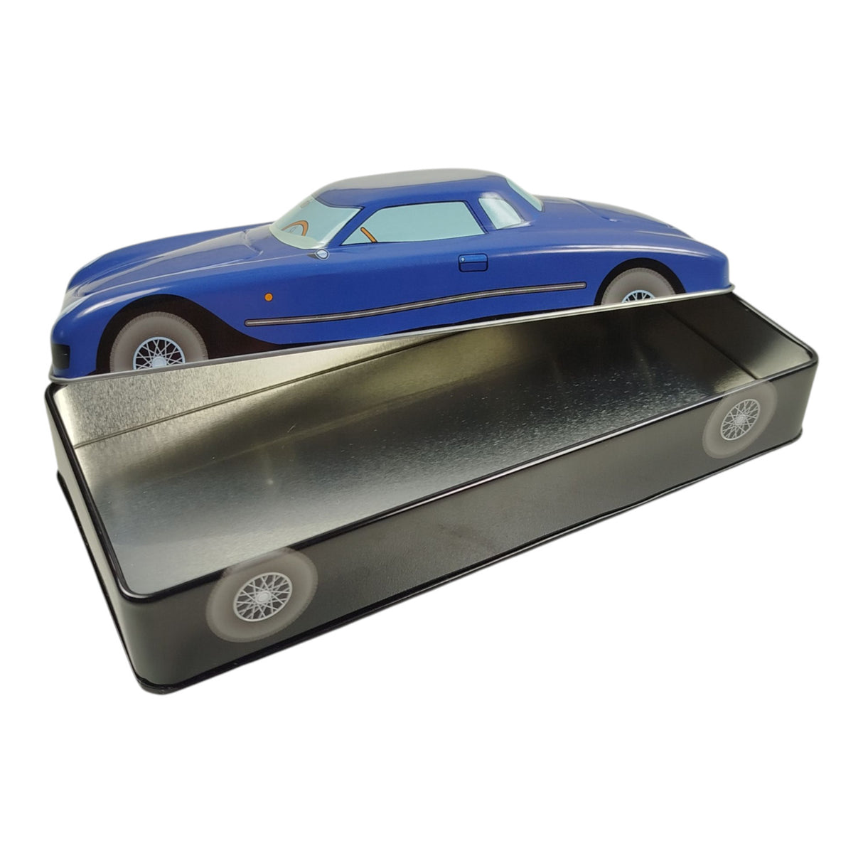Retro Oldtimer Auto Metalldose in blau