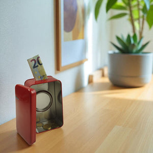 Retro Kühlschrank Spardose aus Metall