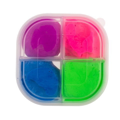Vierfarbige Springknete in Kunstoffbox
