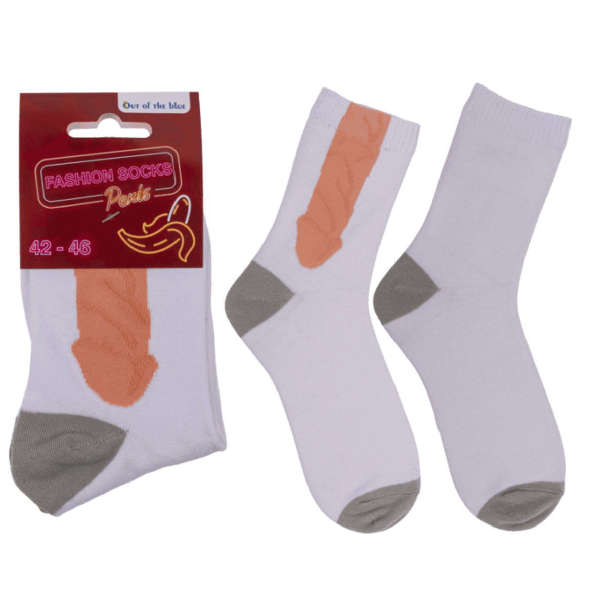 Penis Socken in weiß in 42-46
