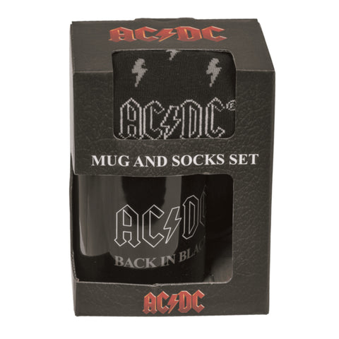 AC/DC Back in Black Geschenkset für Fans - Tasse und Socken