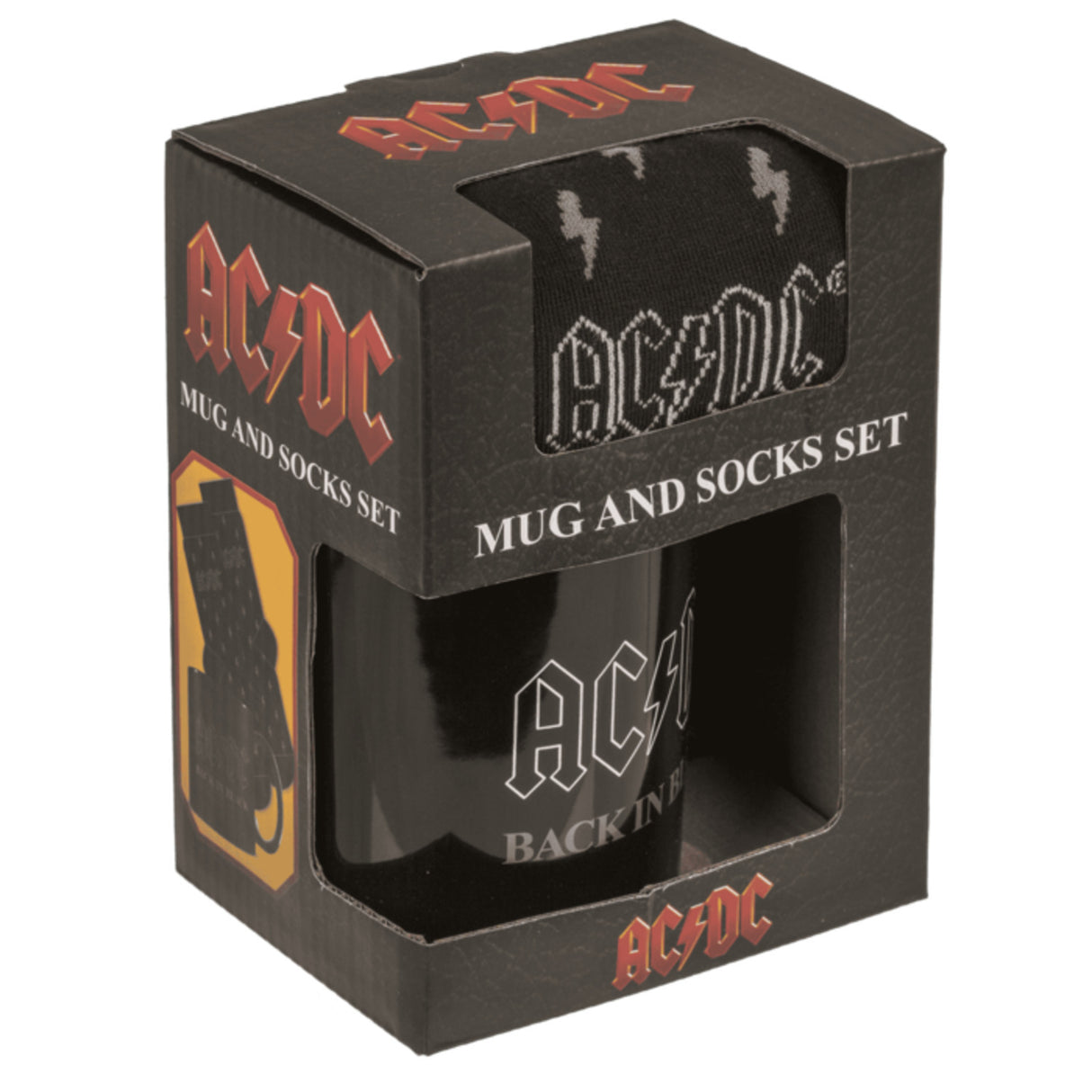 AC/DC Back in Black Geschenkset für Fans - Tasse und Socken