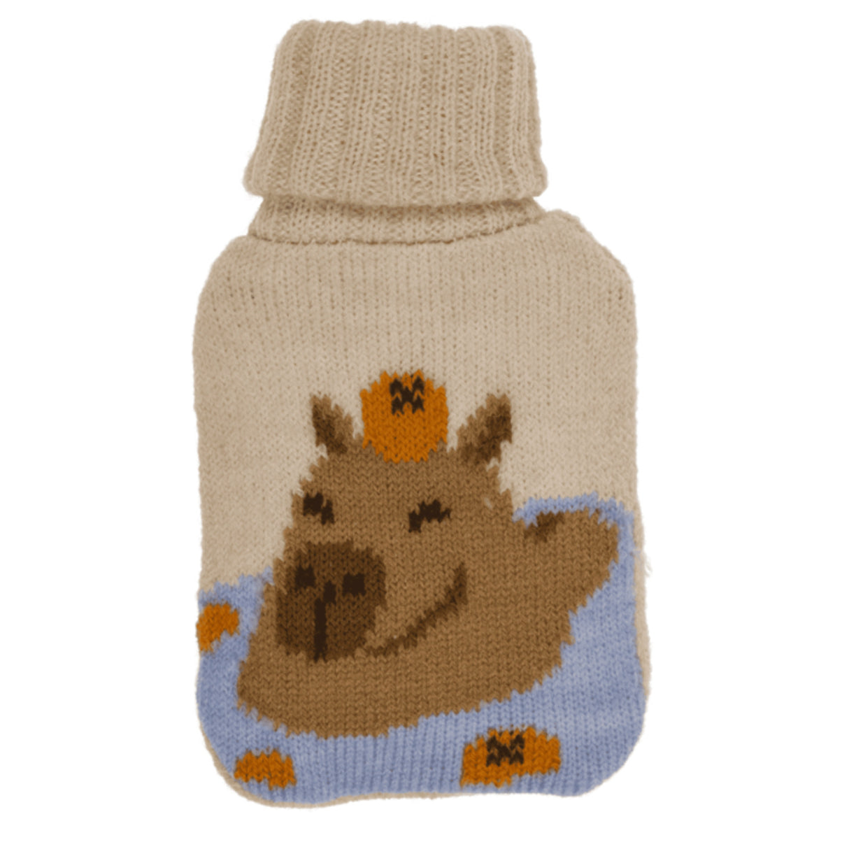 Capybara Handwärmer mit Stricküberzug in zufälliger Variante