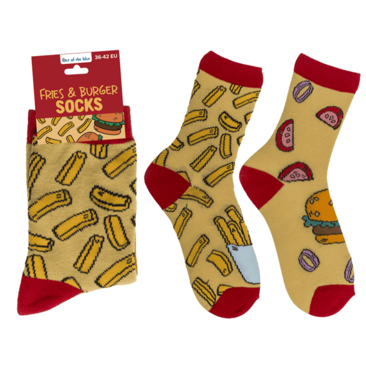 Fast Food Pommes & Burger Socken in 36-42