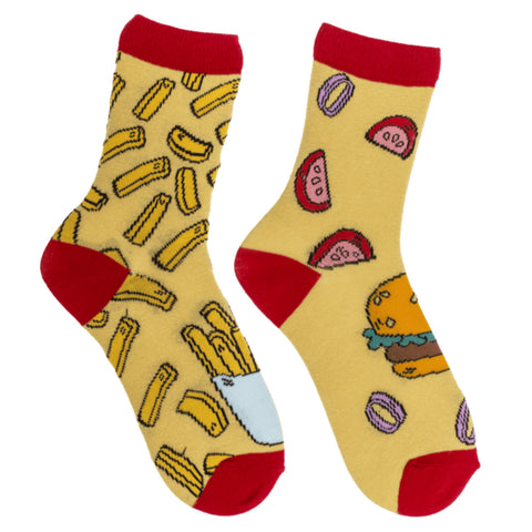 Fast Food Pommes & Burger Socken in 36-42