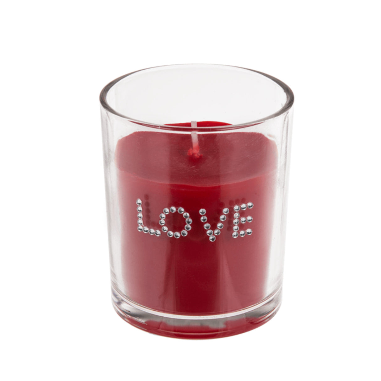 Duftkerze im Glas mit LOVE-Schriftzug