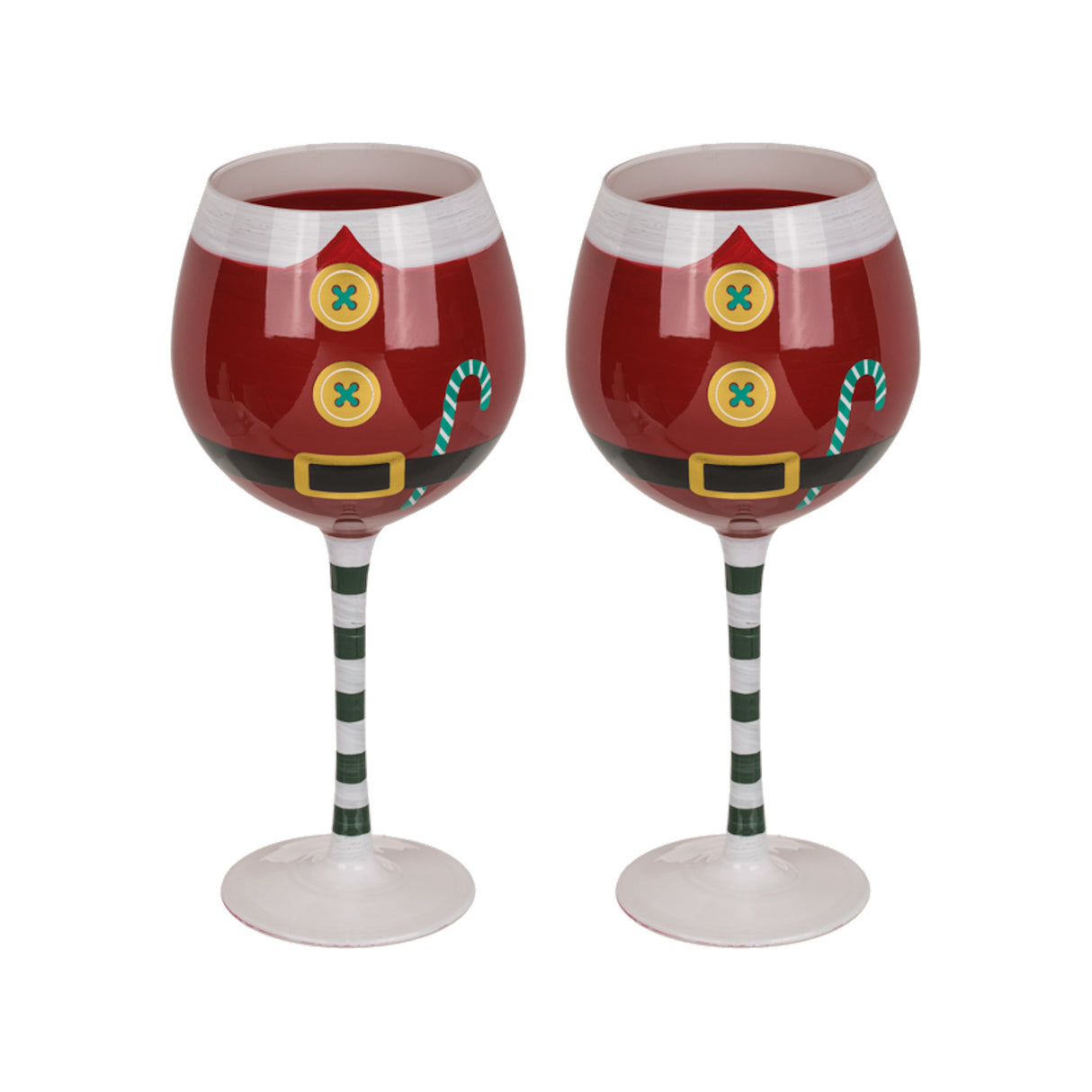 Weihnachten Weingläser im 2er Set - Santa Kostüm Weinglas