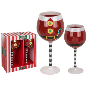 Weihnachten Weingläser im 2er Set - Santa Kostüm Weinglas
