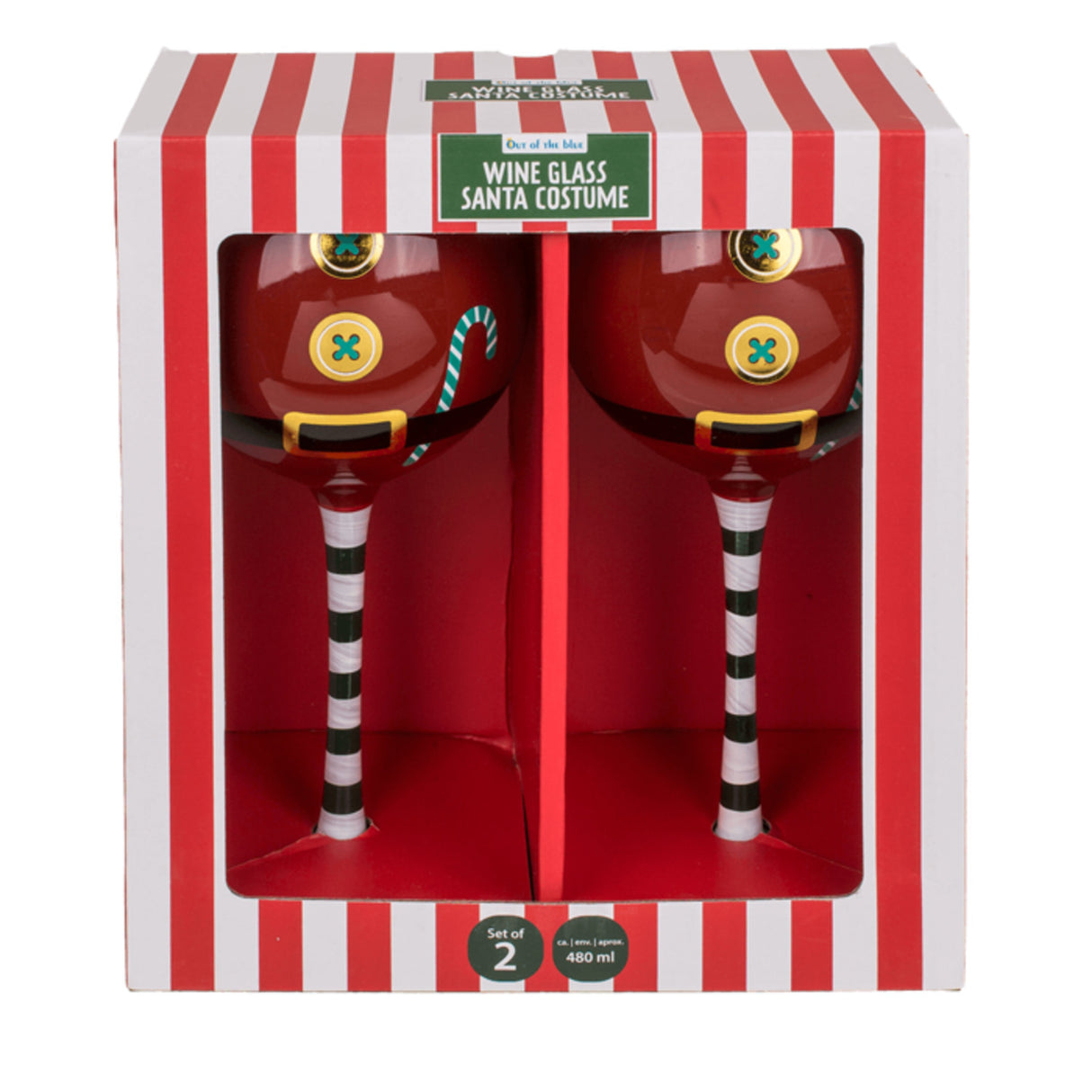 Weihnachten Weingläser im 2er Set - Santa Kostüm Weinglas