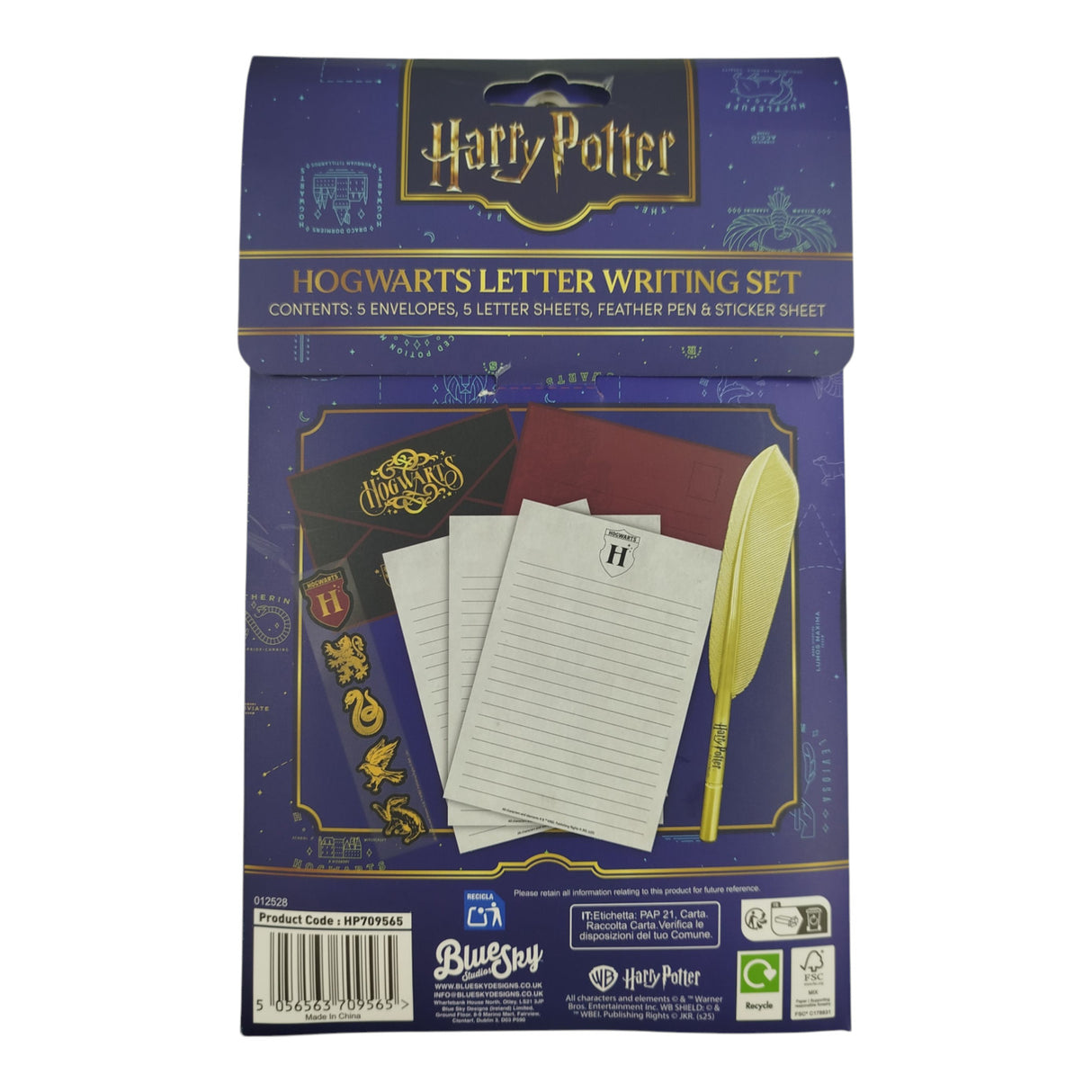 Harry Potter Hogwarts Briefset mit Federstift