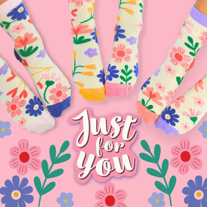 Just for you Blumen Oddsocks Socken in 37-42 im 6er Set