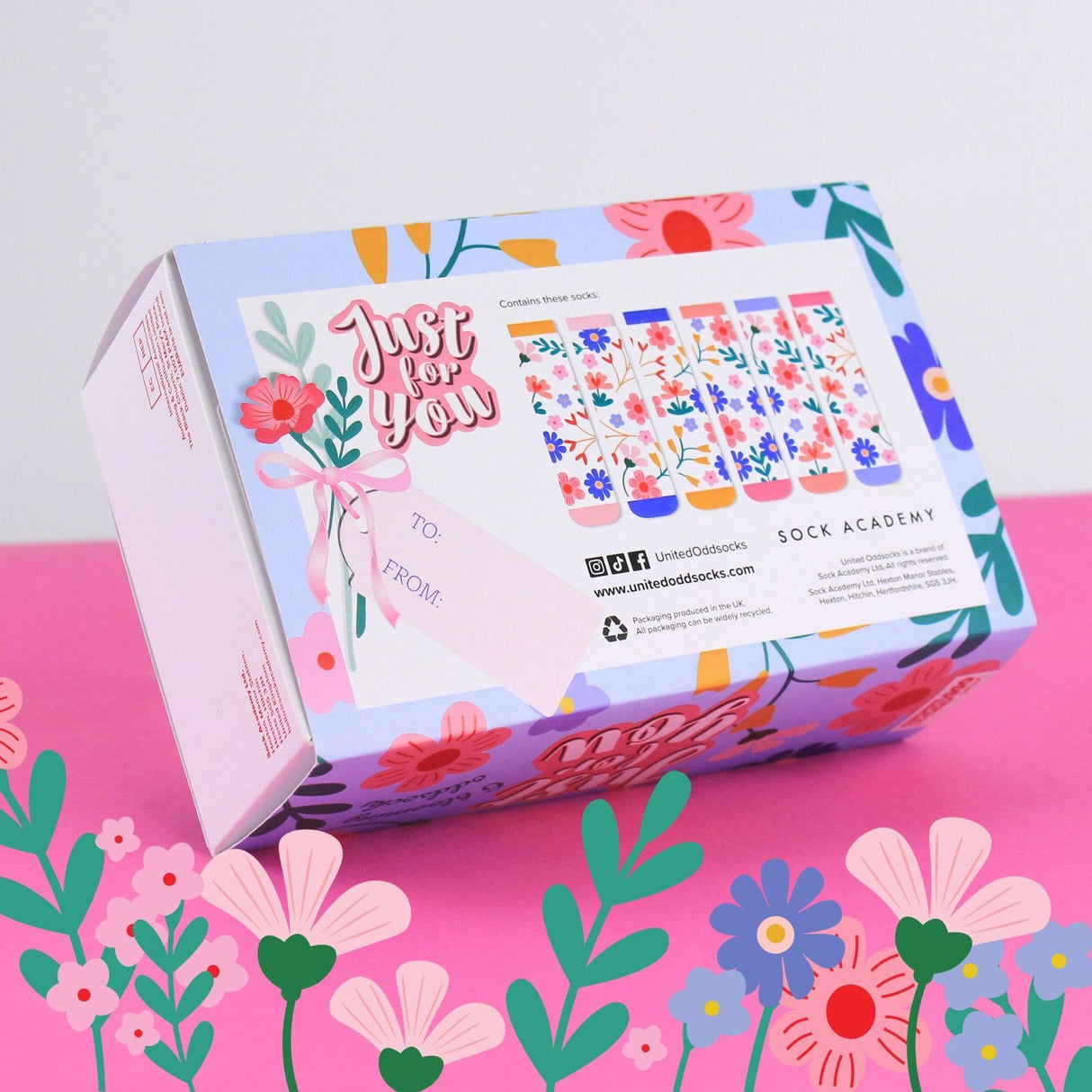 Just for you Blumen Oddsocks Socken in 37-42 im 6er Set