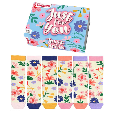 Just for you Blumen Oddsocks Socken in 37-42 im 6er Set