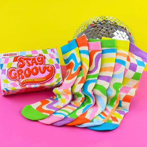 Stay Groovy Disco Oddsocks Socken in 37-42 im 6er Set
