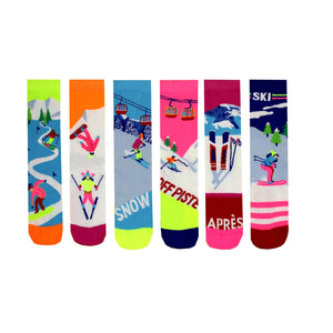 On the Piste Ski Oddsocks Socken in 37-42 im 6er Set